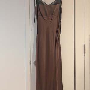 Helmut Lang Gorgeous Iridescent Brown Mesh Satin Slip Dress